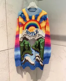 Men039s sweater Same style of stars in 2021 autumn new color blocking rainbow pattern Pullover Sweater loose long sleeve round 8209715