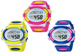 Färgglada design Fashion Girls Boys Sport Led Digital Watch Coobos 0916 Electronic Multifunktion Children Gift Party Kids Watches7562166