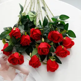 Decorative Flowers 5Pcs 48Cm Silk Cloth Artificial Roses Fake Home Valentine's Day Gifts Wedding Decoration Diy Holiday Products