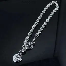 Desginer TiffanyJewelry Home Seiko Högkvalitativ OT -kärlekshalsbandsserie med Diamond Heart Fashion Chain Popular på Internet Tiffanybead Necklace 600