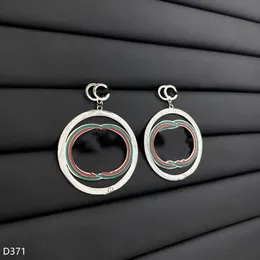 18K Altın Kaplama Metal Paslanmaz Çelik Küpeler Moda Bayan Marka Desigenr G Mektup Kristal Rhinestone Küpe Kadın Düğün Takı