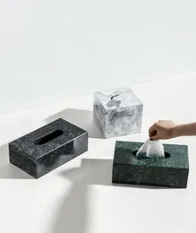Tissue -Boxen Servietten für Auto -Aufbewahrungsbox -Container Marmor Schöne Serviette Babytücher Hülle Retro Black Geschenk Porta Tovaglioli Home By50zj5517084