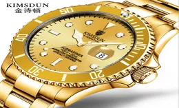 Negócios de moda de luxo Kimsdun Men039s Automático Relógio Mecânico Automático Data Display Display Aço Inoxual Qualidade Relogi5871212