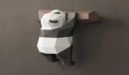 3D Geometrische Panda -Ornamente Wanddekoration kreativ niedliche lustige nationale Schatzpapier handgemachte DIY Creative Home Cartoon1739563