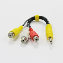 2024 1pcs 3.5mm 28 سم مقبس كبلات صوتية إلى 3 مقابس RCA ذكر لذكور/ذكر إلى 3RCA صوت الفيديو المحول AV كابل للذكور إلى الذكور