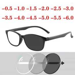 Okulary przeciwsłoneczne Komputerowe szklanki Blokowanie UV anty niebieskie światło oka przejście przejściowe grę Pochromic Gaming Eyewear -0,5 -1.0 do -6,0