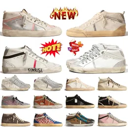 2024 Nuovo stilista di moda Casual Shoes Casual Luxury Golden Goode Mid Star Italy Brand Allenatori fatti a mano OG Original Womens Platform Sneaker in pelle in pelle scamosciata in pelle scamosciata