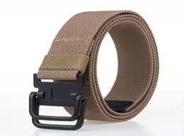 Fashion Sport Tactical Elastic Nylon Belt Belt UNISEX Doppio anello Cinture per fibbia per uomini in giro per la cintura da femmina per esterno casual 7364736 7364736