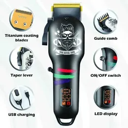 Hårtrimmer VGR Cool Barber laddning av trådlös LED -display Electric Shaver Beard Mens Q240427