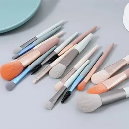 8PCS Portable Makeup Brushes Set with Face Eye Lip Eyeshadow Eyebrow Comb Eyelash Spoolies Foundation Powder mask Brush Tools for Beauty