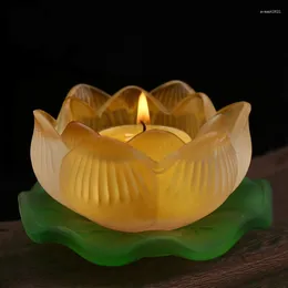 Candle Holders 4.5x8cm Lotus For Home Decor Glass Wedding Candlestick Stick Holder Candelabros