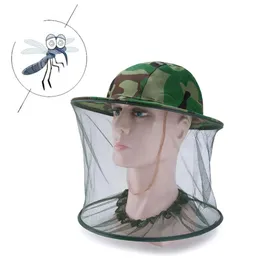 Kamouflagebeekeeping biodlare Antimosquito Bee Bug Insect Fly Mask Cap Hat With Head Net Net Mesh Face Protection Outdoor Fishing E8791248