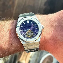 Oryginalne Montre Audemar Pigeut Mens Watch Royal Oaks Tourbillon Extra cienkie zegarki automatyczny ruch projektant Orologio di Lusso Dhgate NOWOŚĆ