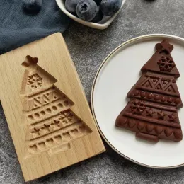 Formar 1pc trä julgran cookie mögel för bakning kakor pepparkakor jultomten fjäril