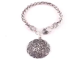 Viking Norse Celtic 3 Wolf Triskelion Energy Amulet Armband Kvinnor Män vete länkkedja armband smycken7456643