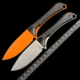 BM 15201OR Высота с фиксированным лезвием 3,08 "CPM-S90V Orange DLC Point, углеродное волокно-ручка на открытом воздухе для кемпинга карман EDC Tool 15201 Нож нож