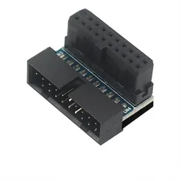 USB 3.0 19 Pin 20pin Male to Female Extension Adapter Up ned vinklad 90 grader för Moderboard Mainboard Hardware Adapters