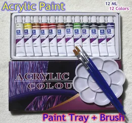 Acrylfarben Röhrchen Set Nail Art Painting Zeichenwerkzeug für die Künstler 12 ml 12 Farben für Pinsel- und Lackabellen6369103