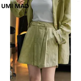 Frauenhose Umi Mao Sommer Koreanische Version Vintage Bermuda Wide Leg Blazer Shorts Lose Slim Casual für Frauen Femme