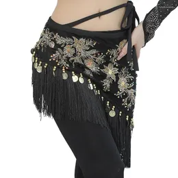 Stage Wear 2024 Oriental Brodery Pattern Belly Dance Hip Scarf For Women Exotic Dancing Dresses Decoration Bellydance