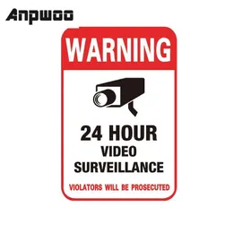Väggklistermärke 24h CCTV videokamerasystem Varningsskylt Väggdekalövervakning Monitor Dekal Public Area Säkerhetstillbehör