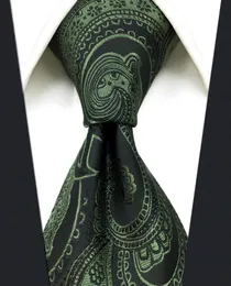 Y30 Deep Green Paisley Silk Jacquard Tkana klasyczna moda Extra Długie Rozmiar Men krawat 3455252