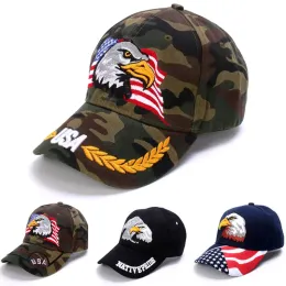 Softball Nuovo cappellino da baseball maschile aquila calvo patriottica e bandiera bandiera americana per donne USA 3D ricami 3d Cappelli camionisti agricoli