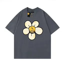 Brand Drawndrew Cirling Designer masculino Face Summer Draw Haikyuu Camiseta feminina Tops soltos Round Neck Drew Hoodie Floral Hat Small Yellow Face 9394