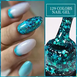 Lilycute Glitter paljetter UV Gel Nail Polish Shiny Spring Summer Color Semi Permanant Soak Off All For Manicure Art Lack 240425