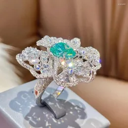 Wong Rain 925 Sterling Silver Cluster ring camera with