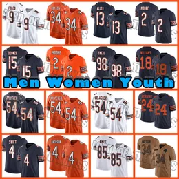 34 Walter Payton Caleb Williams Football Jerseys Cole Kmet DJ Moore Bear D'Andre Swift Keenan Allen Jaquan Brisker Darnell Wright Brian Urlacher Montez Sweat Bagent