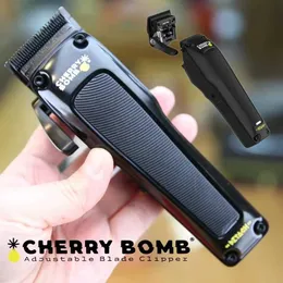 Hair Trimmer Cherry Bomb brand new professional mens electric hair clipper 0 serrated beard trimmer 7200 rpm blade integrated detachable Q240427