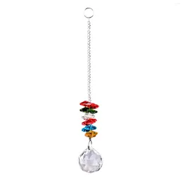 Dekorativa figurer 6st Color Crystal Rainbow Hanging Chakra Glass Pendant For Home Off Chandelier Parts Accessories Room Decoration #