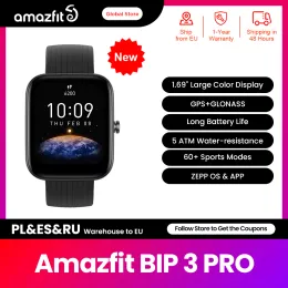 Relógios 2022 Novo produto Amazfit Bip 3 Pro SmartWatch 60+ Modos Sports 5 ATM 5 ATM WaterResistance GPS Smart Watch for Android iOS Phone
