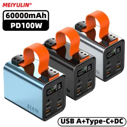 Batterien 60000MAH Power Bank PD100W USB C DC Schneller Ladung externer Akku 30000mAh Tragbares Powerbank für iPhone 15 Xiaomi Samsung Laptop