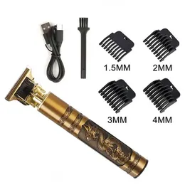 Триммер для волос Tondeuse Dragon All Metal Vintage T9 беспроводные волосы Clipper Professional Hair Clipper Electric Hair Clipper Q240427