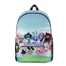 Backpack Cartoon Novely Trendy Gacha Life Student Notebook Backpack 3D Stampato 3D Borse da viaggio per ragazzi/ragazze Oxford Waterroof