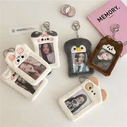 Original Cute Puppy And Cat Plush Card Holder Korean Ins Style Campus Meal Card Idol Card Photo Display Pendant