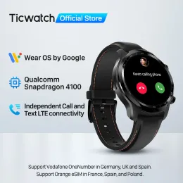 Watches Ticwatch Pro 3 LTE Giyim OS Smartwatch Vodafone/Turuncu Erkekler Spor İzle Snapdragon Wear 4100 8GB ROM 3 ila 45 gün pil ömrü