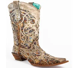 Boots WOMEN039S TAUPE INLAY WESTERN SNIP TOE012345674190682