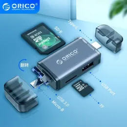 Kulaklık/Kulaklık ORICO Kart Okuyucu USB 3.0 USB2.0 TYPC C Kart Okuyucu 6 İçeri 1 Bellek Akıllı Kart Okuyucu SD TF Adaptör Akıllı Bellek SD OTG Cardreader