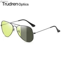 Sunglasses Trudren Unisex Aviation Photochromic Polarized Sunglasses Suitable for Drivers Night Vision Anti glare Adaptive Light Glasses RB3025XW