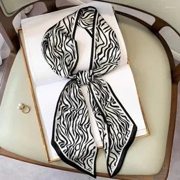 Lenços de cavalos designer de cabeceira de luxo Moda de moda de moda chanfrada seda lenço feminino e longa sacola longa com