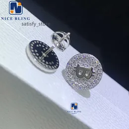 Micro Pave 925 Sterling Silver Iced Out Jewelry VVS Lab Grown Diamond Moissanite Sterling Silver Ear Strings