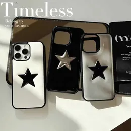 Cell Phone Cases Luxury air cushion soap leather five-pointed Star Phone Case For iPhone 13 14 15 Pro Max Plus 15Pro 15ProMax Cover soft shell J240426