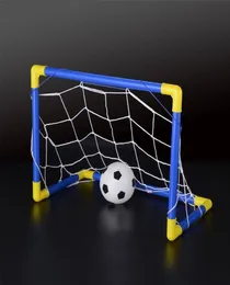 Folding Mini Football Soccer Ball Goal Post Net SetPump Kids Sport Indoor Home Outdoor Game Toy Child Birthday Gift Plastic1533535