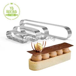 Moulds 4/6/8 Pcs Oval Tart Ring Stainless Steel Circle Mousse Cake Ring Set French Dessert Tools Baking Supplies Kitchen Accessories