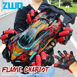 Zwn RC Drift Car with Music LED -lampor 24G Glove Gesture Radio Remote Control Stunt 4WD Electric Children Toy vs Wltoys 240417