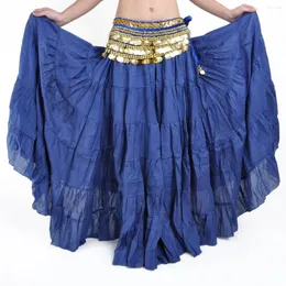 Scenkläder 1 bit kvinnlig linne magdans tiered bohemisk kjol stammdansshow maxi lång stor hem