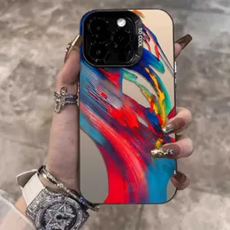 携帯電話ケース新規およびアップグレードされたiPhone 11ケース12 13 14 15 PROMAX 7 8 14 15 PLUS X XR XS Anti Slip Protection Case Art Oil Painte J0426